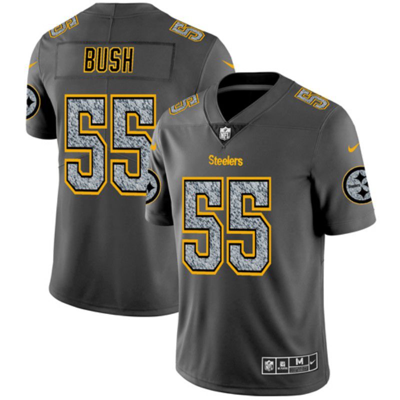 Men Pittsburgh Steelers #55 Bush Nike Teams Gray Fashion Static Limited NFL Jerseys->arizona cardinals->NFL Jersey
